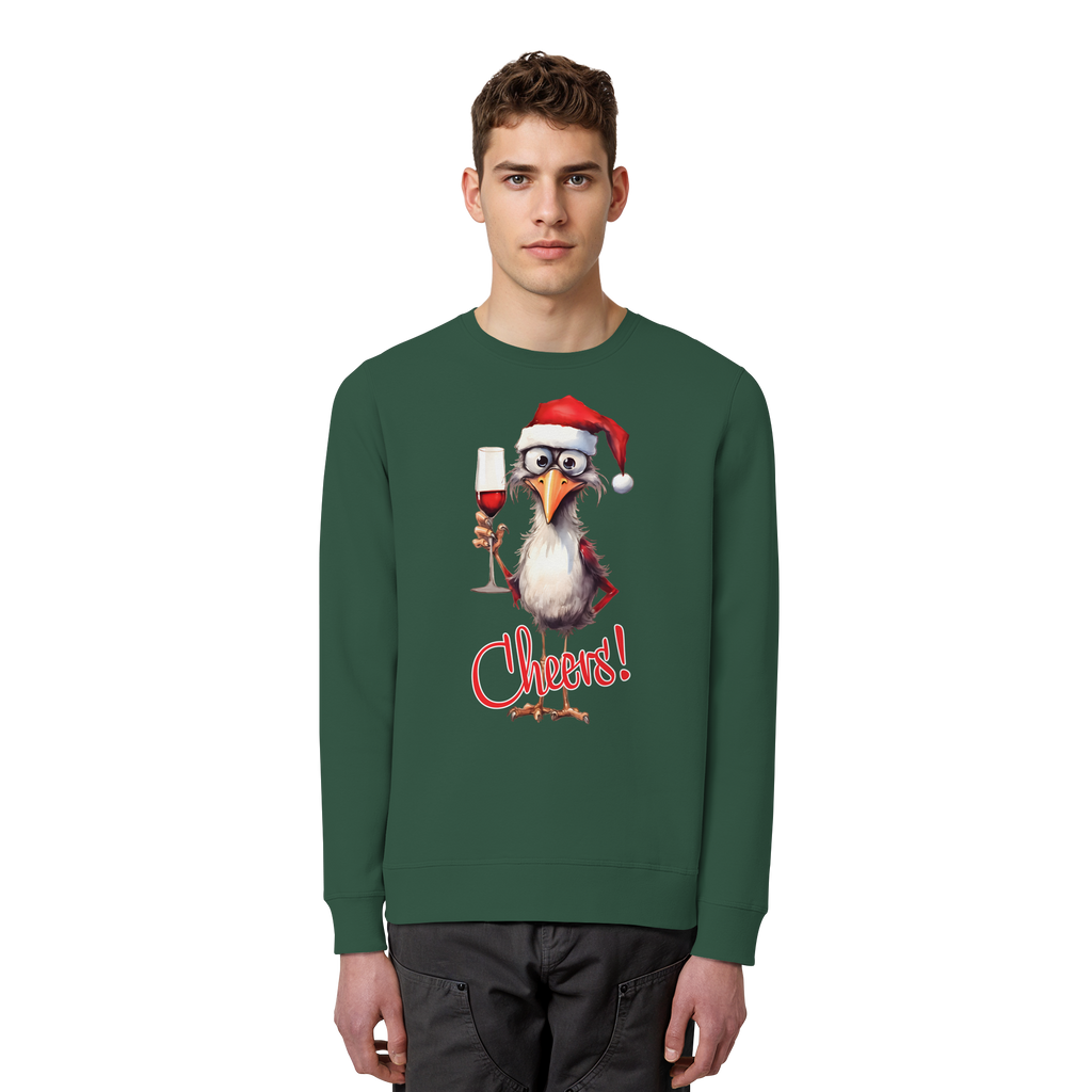 Lustiger Weihnachtspullover • Santa Chicken Cheers! • Bio-Sweatshirt