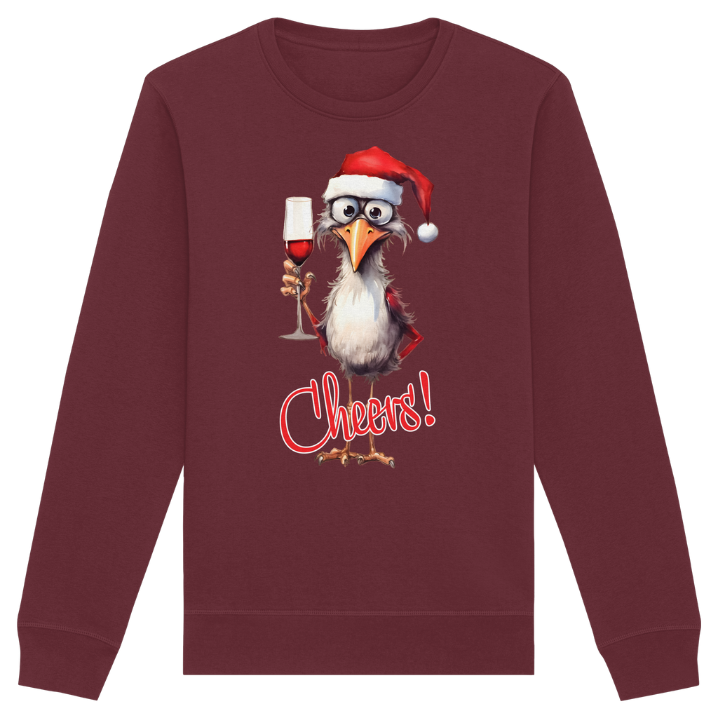 Lustiger Weihnachtspullover • Santa Chicken Cheers! • Bio-Sweatshirt