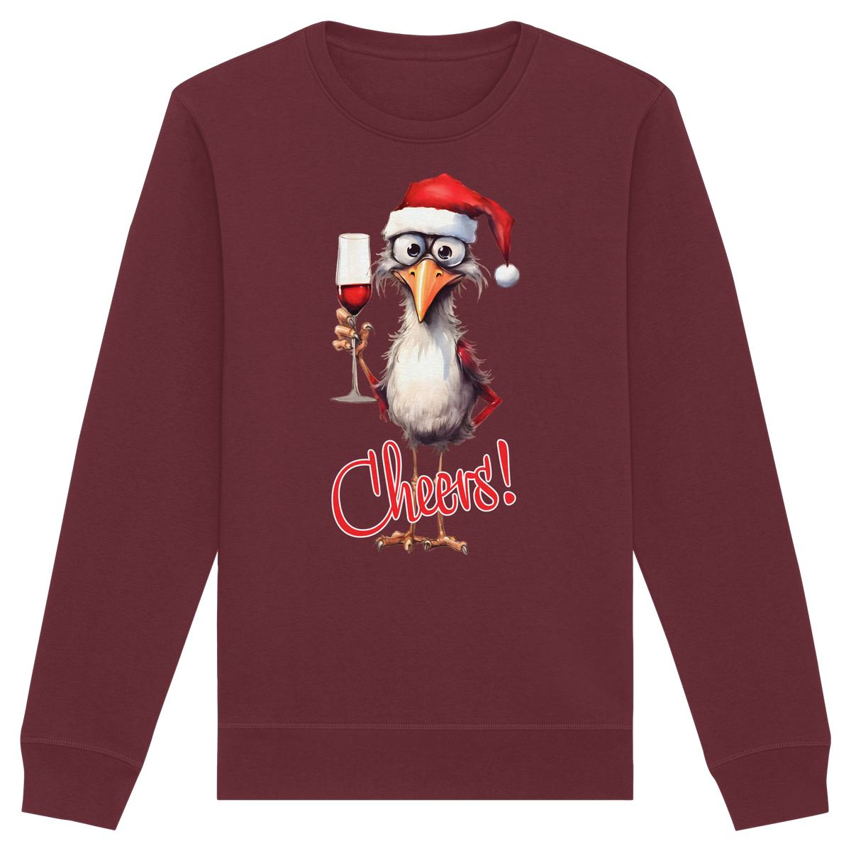 Lustiger Weihnachtspullover • Santa Chicken Cheers! • Bio-Sweatshirt