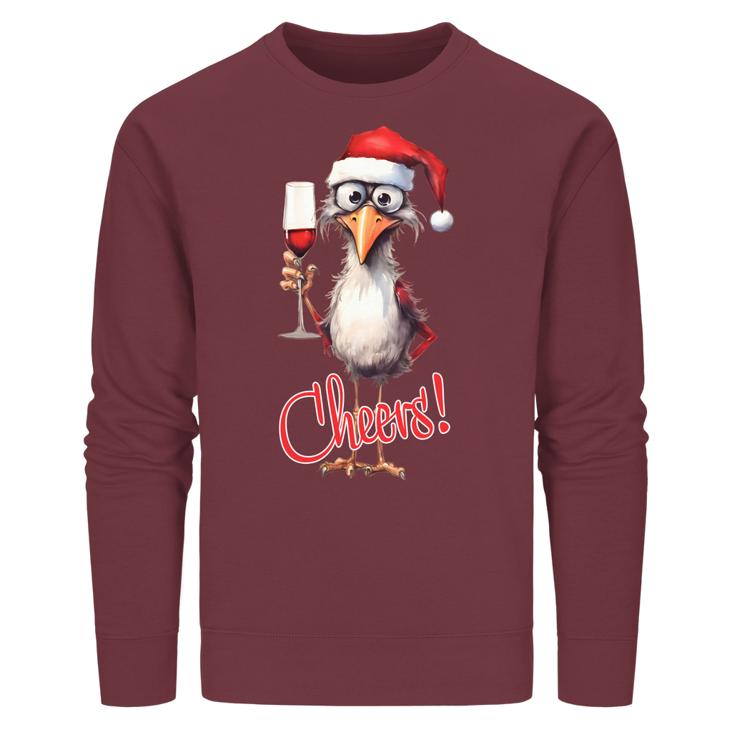 Lustiger Weihnachtspullover • Santa Chicken Cheers! • Bio-Sweatshirt