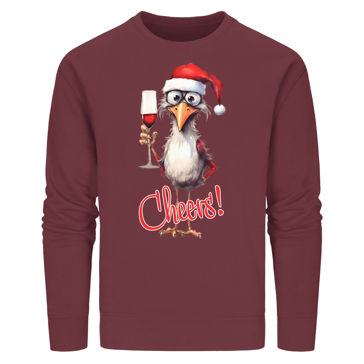 Lustiger Weihnachtspullover • Santa Chicken Cheers! • Bio-Sweatshirt