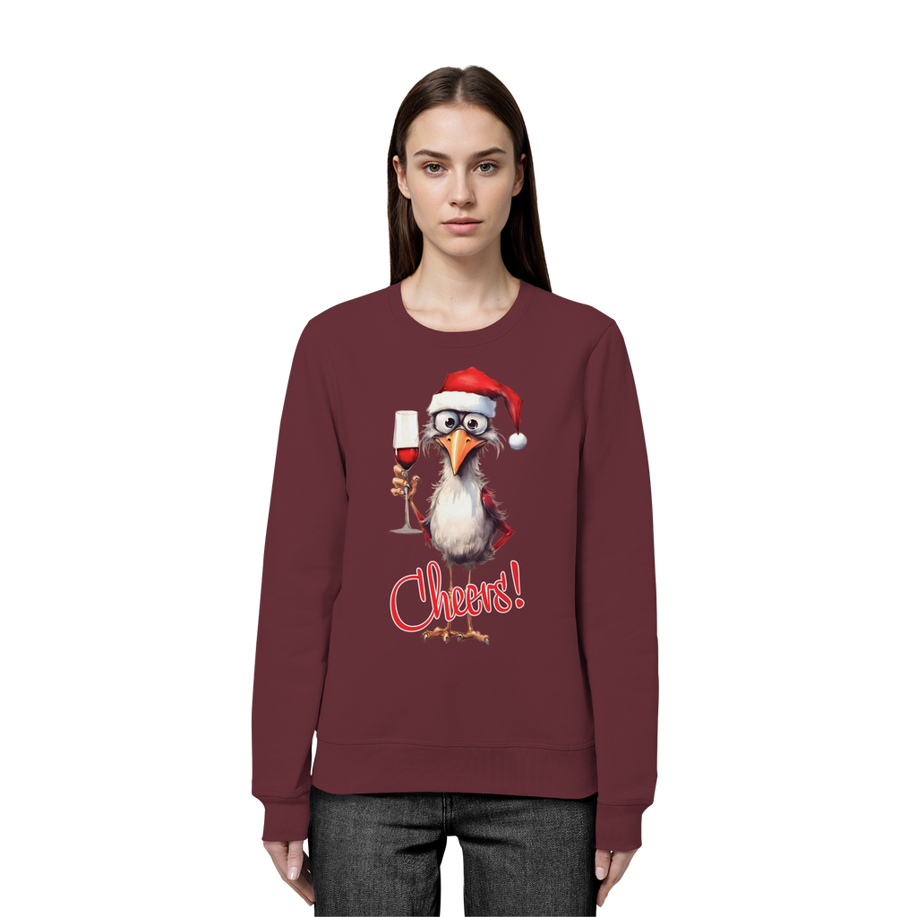 Lustiger Weihnachtspullover • Santa Chicken Cheers! • Bio-Sweatshirt