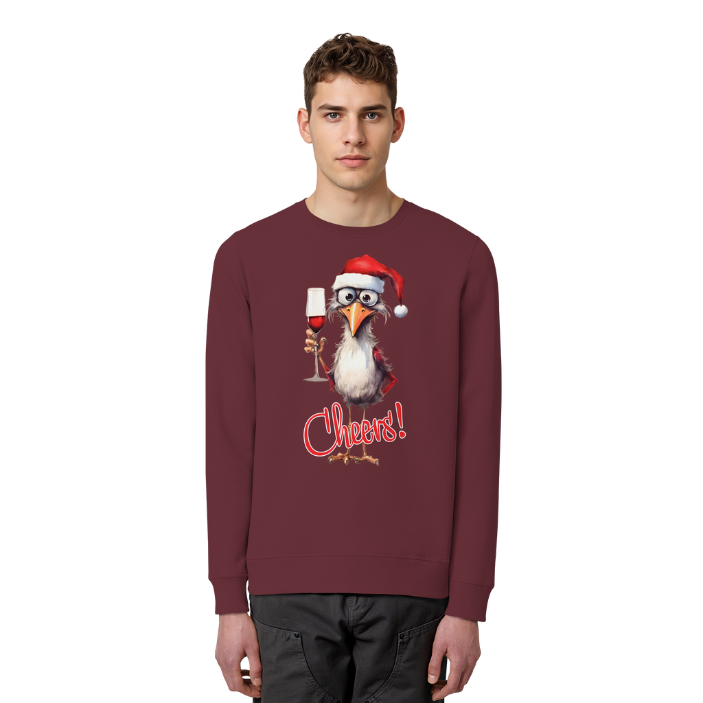 Lustiger Weihnachtspullover • Santa Chicken Cheers! • Bio-Sweatshirt