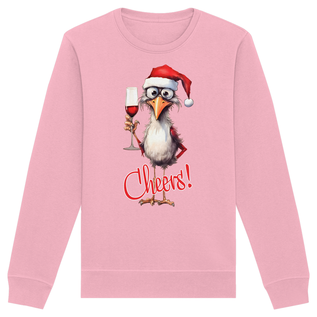 Lustiger Weihnachtspullover • Santa Chicken Cheers! • Bio-Sweatshirt