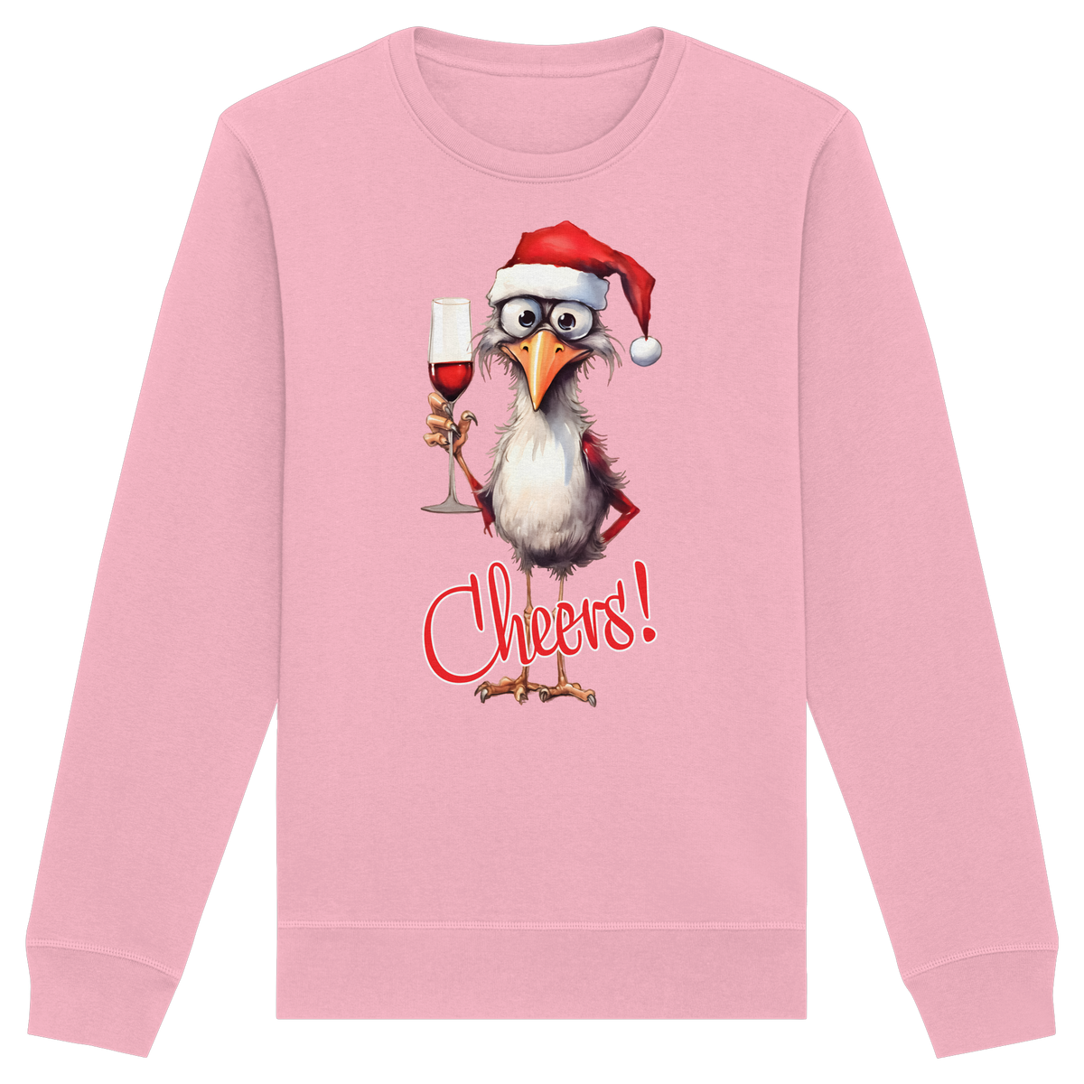 Lustiger Weihnachtspullover • Santa Chicken Cheers! • Bio-Sweatshirt