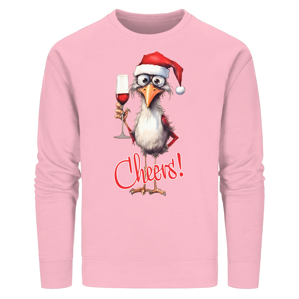 Lustiger Weihnachtspullover • Santa Chicken Cheers! • Bio-Sweatshirt