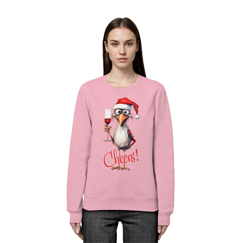 Lustiger Weihnachtspullover • Santa Chicken Cheers! • Bio-Sweatshirt