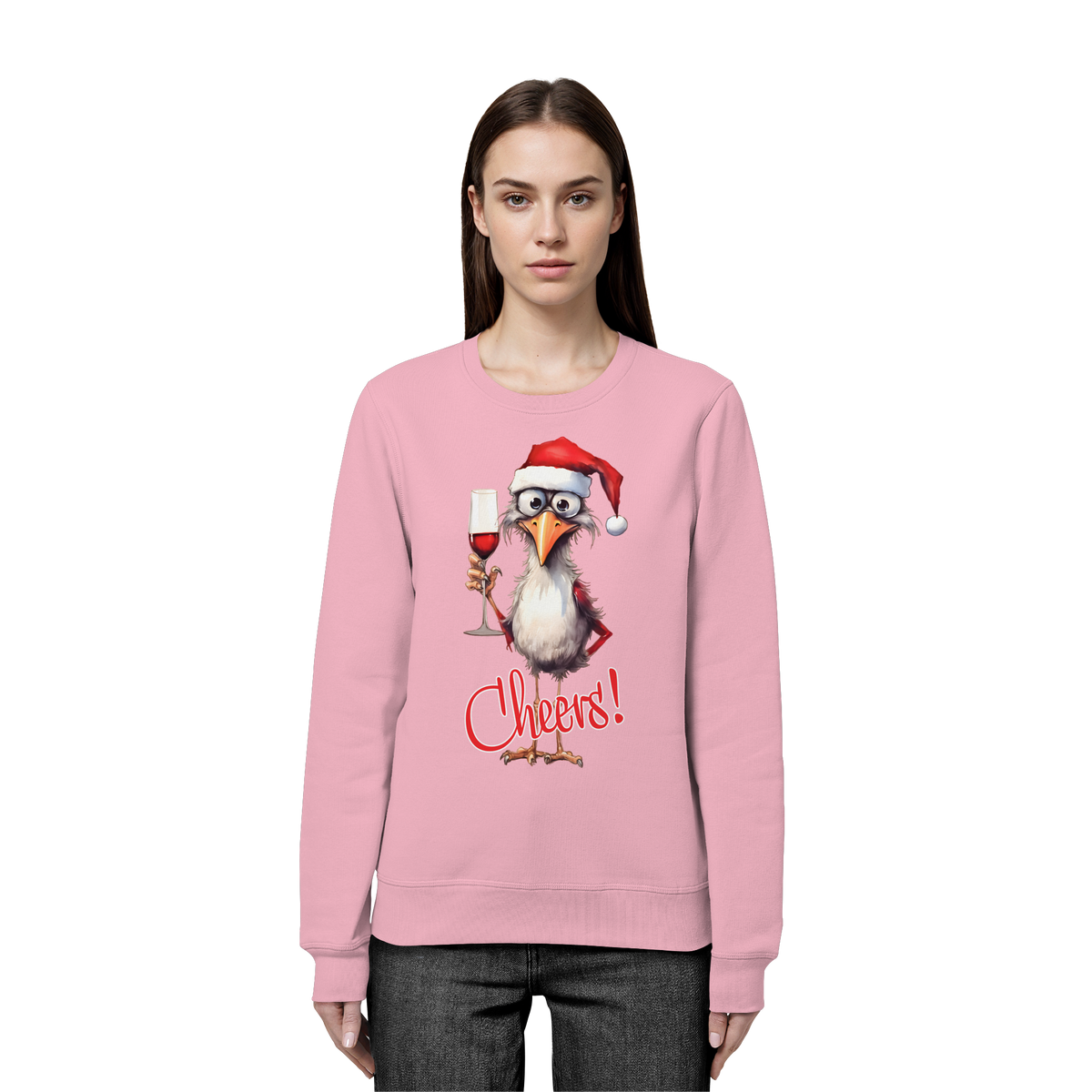 Lustiger Weihnachtspullover • Santa Chicken Cheers! • Bio-Sweatshirt