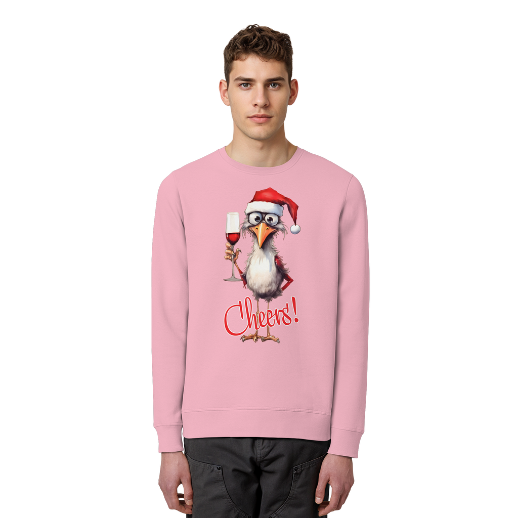 Lustiger Weihnachtspullover • Santa Chicken Cheers! • Bio-Sweatshirt