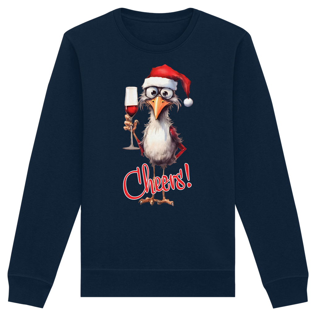 Lustiger Weihnachtspullover • Santa Chicken Cheers! • Bio-Sweatshirt