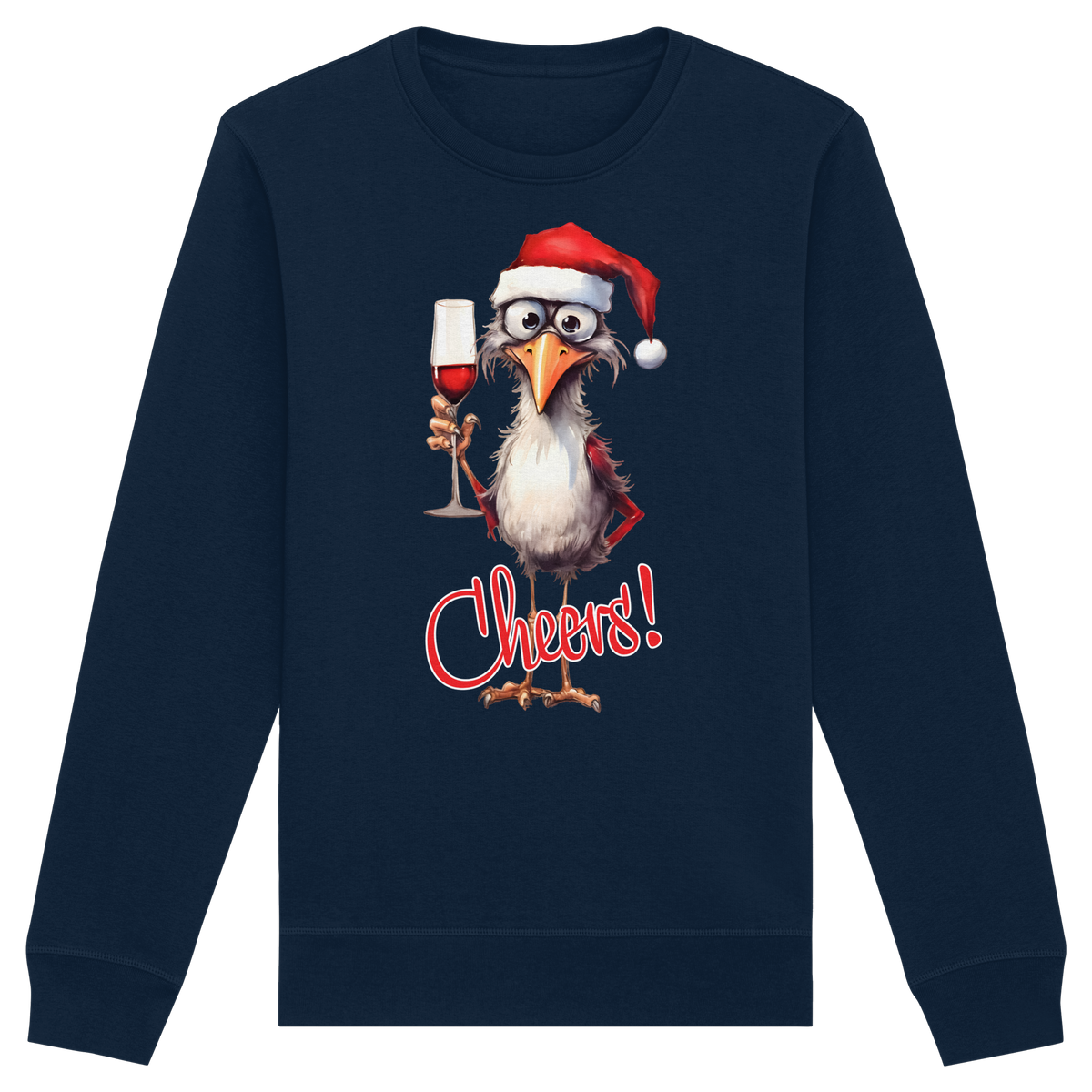 Lustiger Weihnachtspullover • Santa Chicken Cheers! • Bio-Sweatshirt