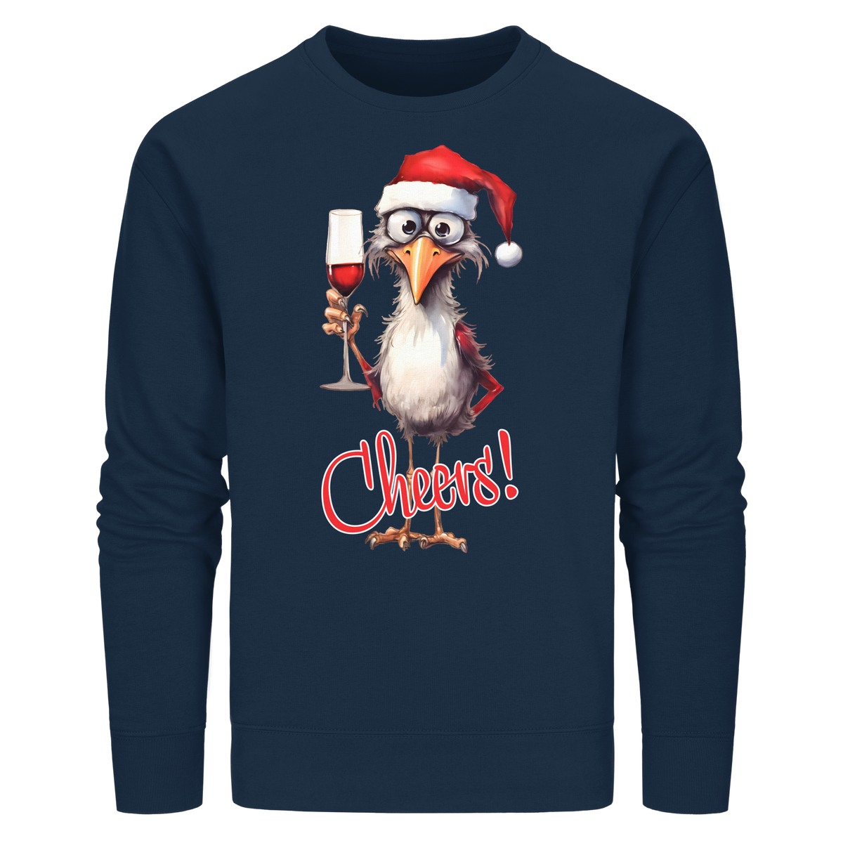 Lustiger Weihnachtspullover • Santa Chicken Cheers! • Bio-Sweatshirt