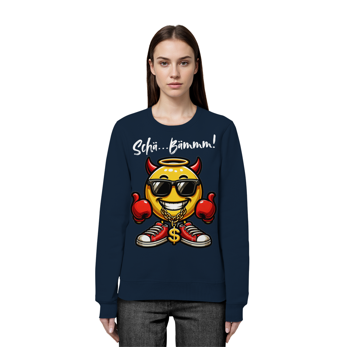 Lustiges Sweatshirt mit Emoji • Schä…Bämmm! • Bio-Unisex