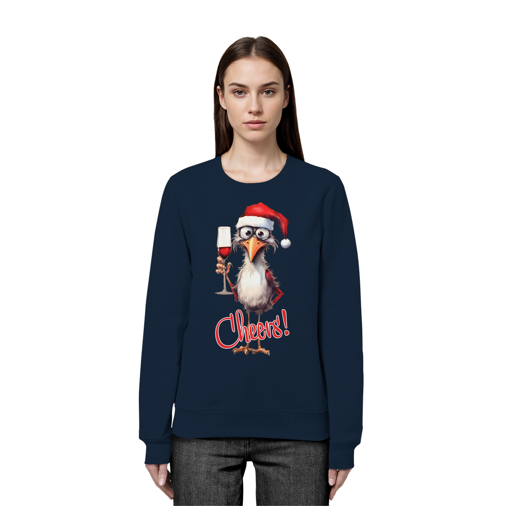 Lustiger Weihnachtspullover • Santa Chicken Cheers! • Bio-Sweatshirt