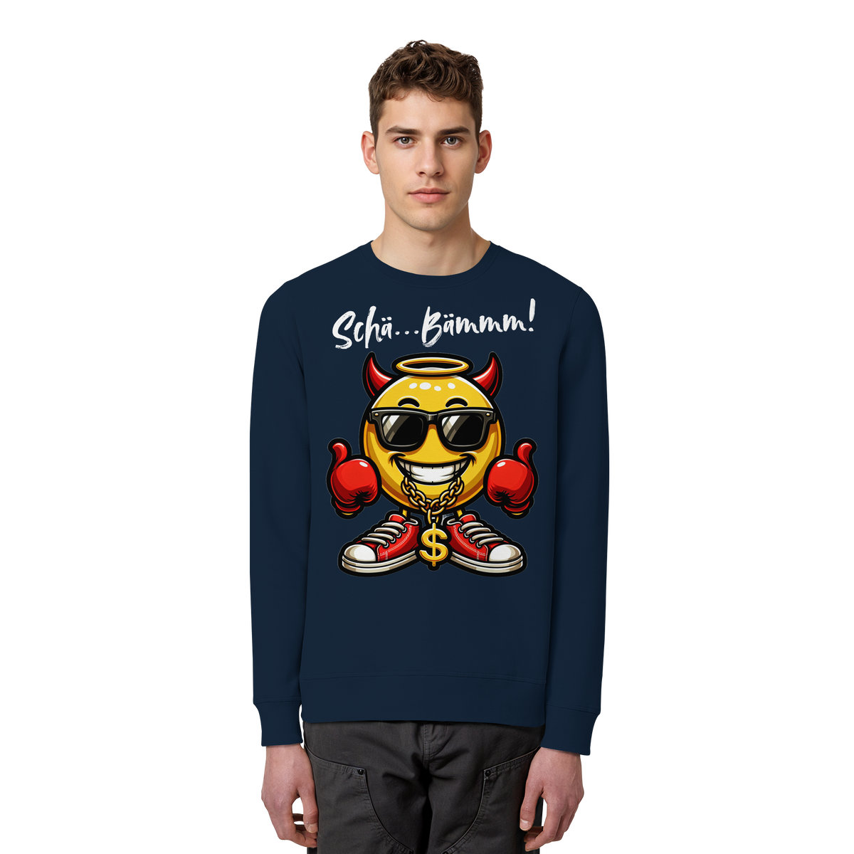 Lustiges Sweatshirt mit Emoji • Schä…Bämmm! • Bio-Unisex