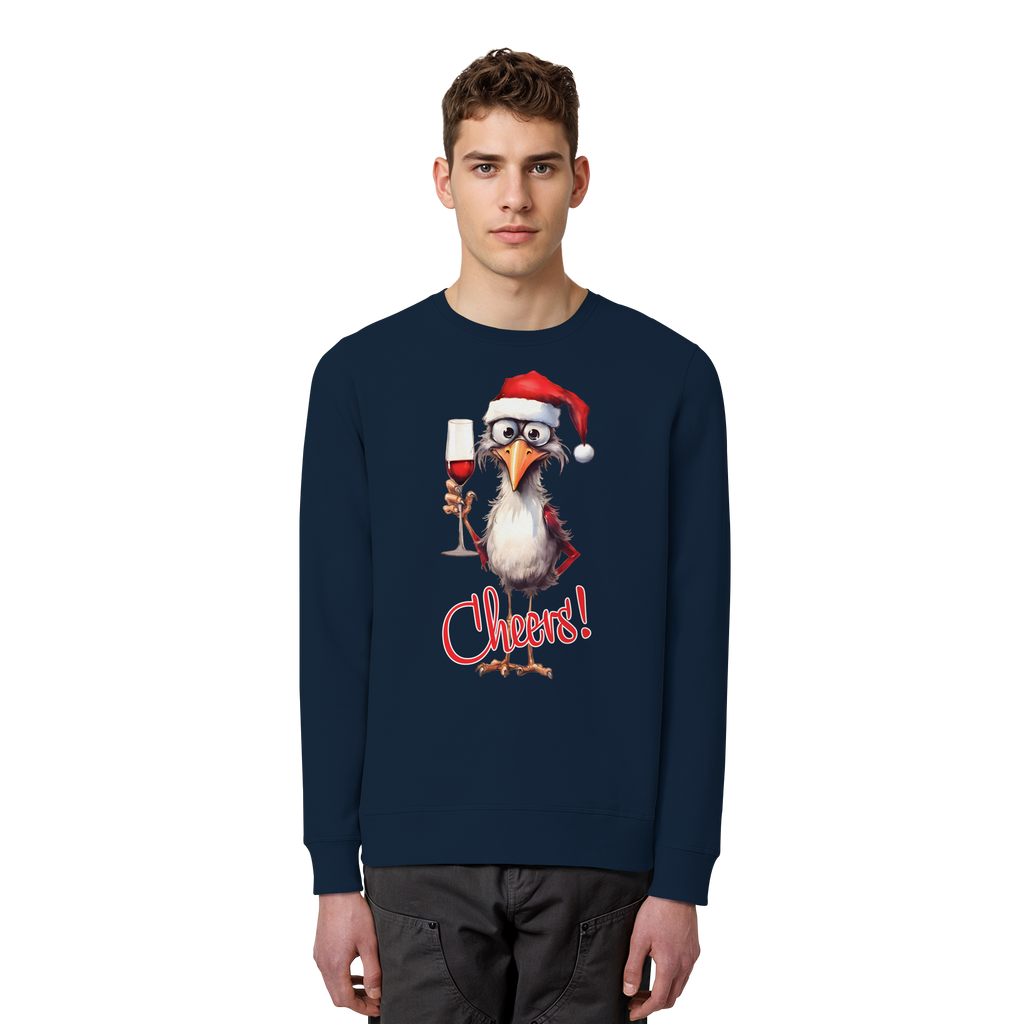 Lustiger Weihnachtspullover • Santa Chicken Cheers! • Bio-Sweatshirt
