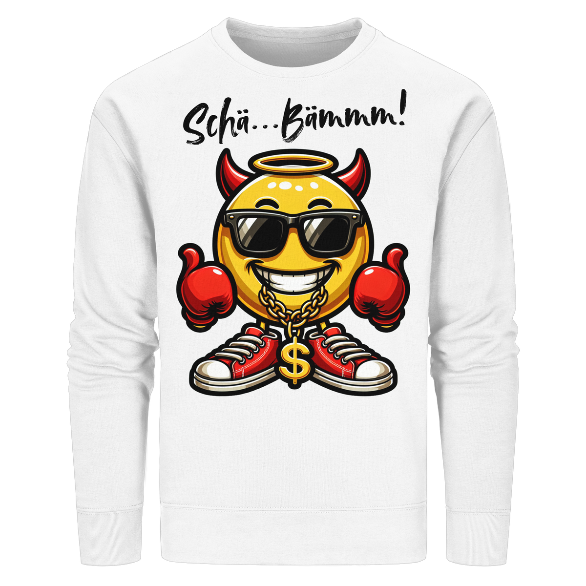Lustiges Sweatshirt mit Emoji • Schä…Bämmm! • Bio-Unisex