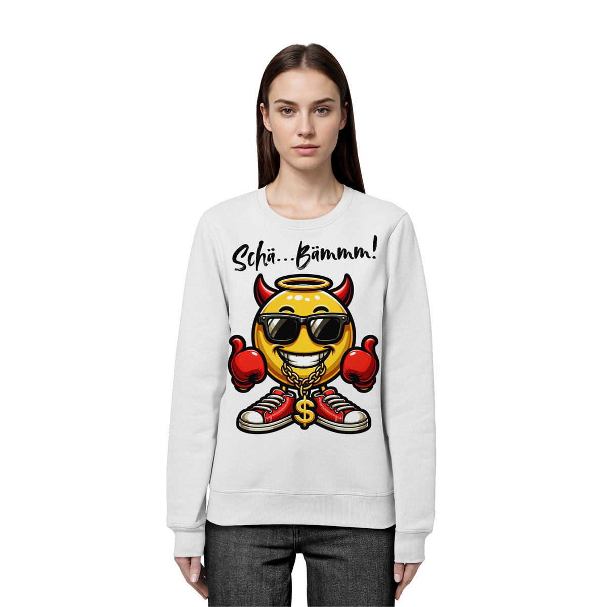 Lustiges Sweatshirt mit Emoji • Schä…Bämmm! • Bio-Unisex