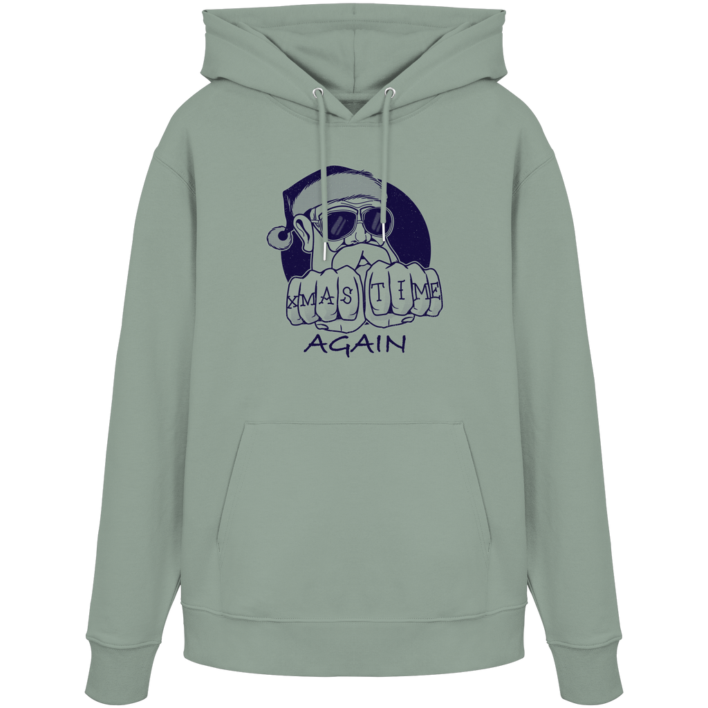Weihnachts-Hoodie Cool Santa • Xmas Time Again • Bio-Kapuzenpullover Unisex