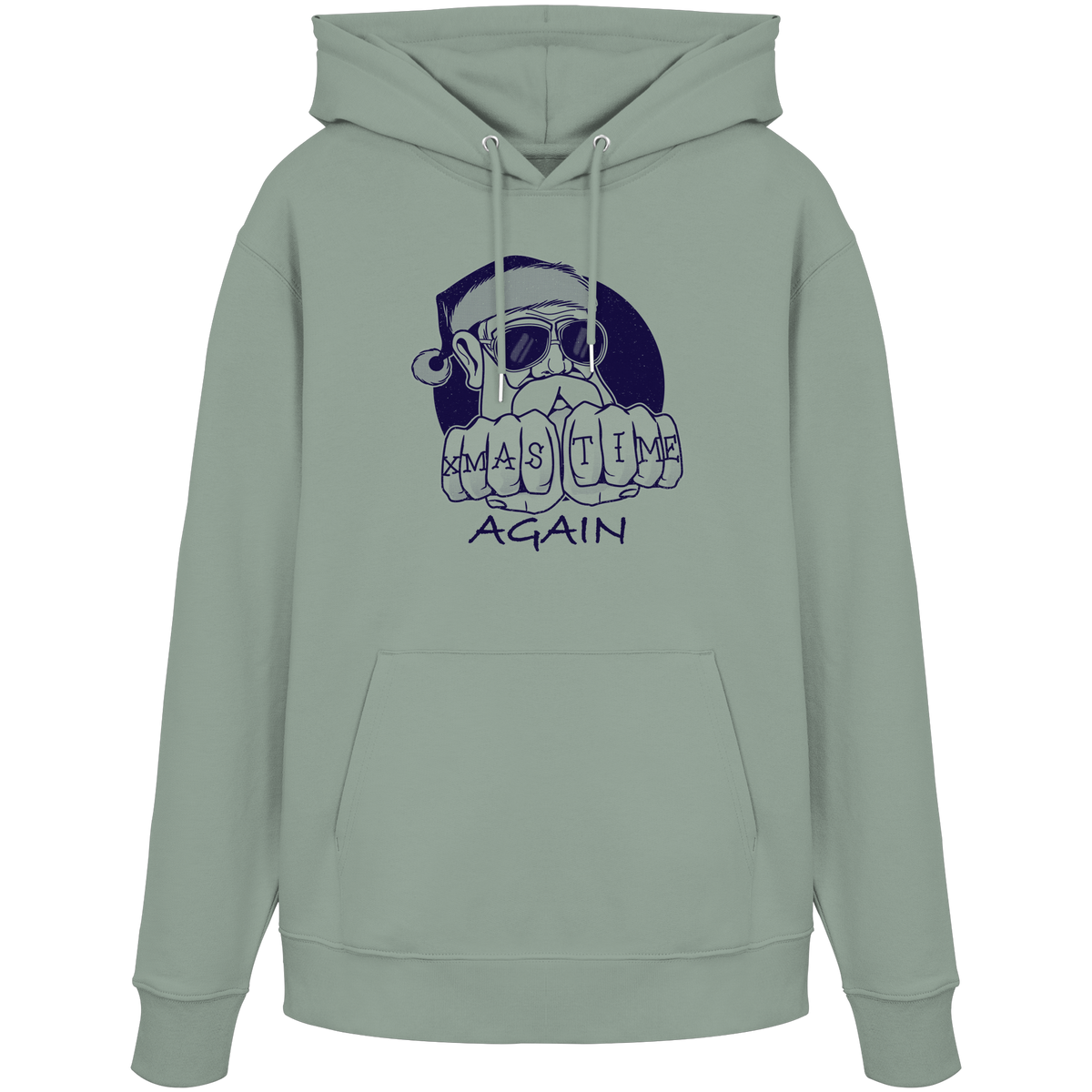 Weihnachts-Hoodie Cool Santa • Xmas Time Again • Bio-Kapuzenpullover Unisex