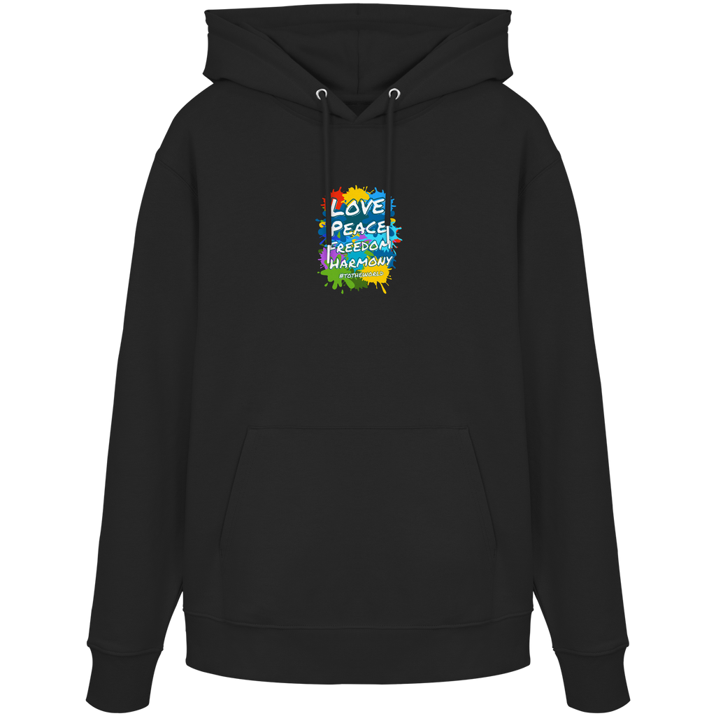 Peace-Hoodie • Love Peace Freedom Harmony • Bio-Kapuzenpullover