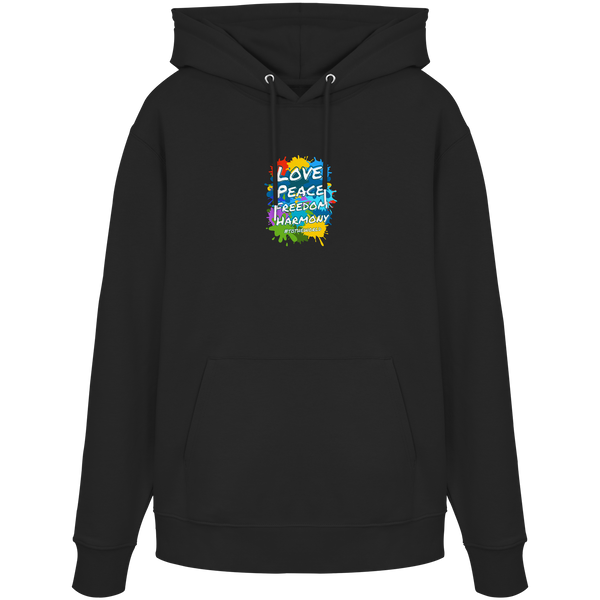 Peace-Hoodie • Love Peace Freedom Harmony • Bio-Kapuzenpullover