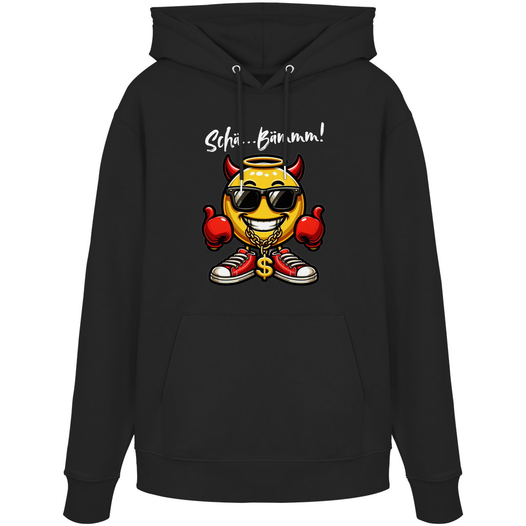 Lustiger Hoodie mit Emoji • Schä…Bämmm! • Bio-Kapuzenpullover