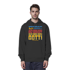 Herren Hoodie mit Spruch • Aus dem Weg du Wicht, ich bin ein Gott • Bio-Kapuzenpullover