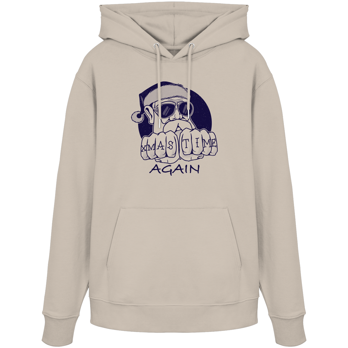 Weihnachts-Hoodie Cool Santa • Xmas Time Again • Bio-Kapuzenpullover Unisex