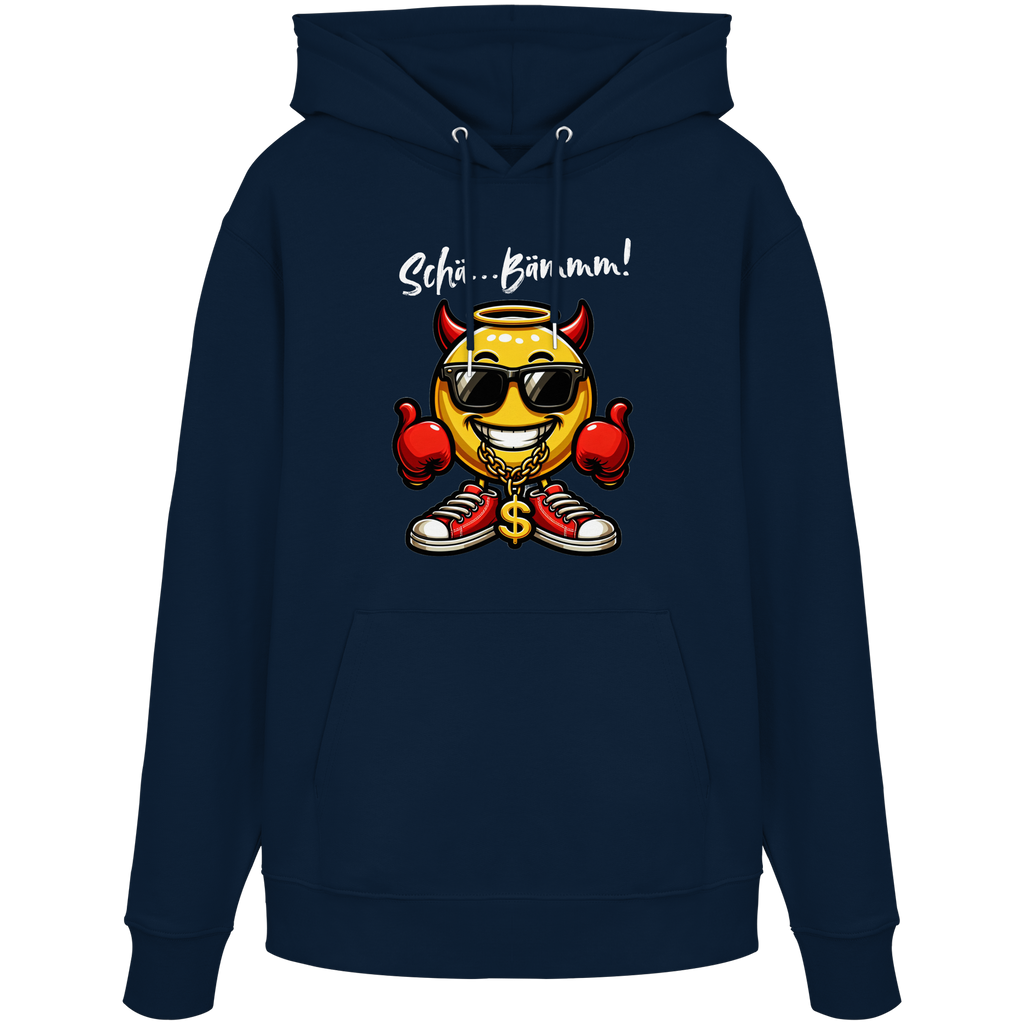 Lustiger Hoodie mit Emoji • Schä…Bämmm! • Bio-Kapuzenpullover