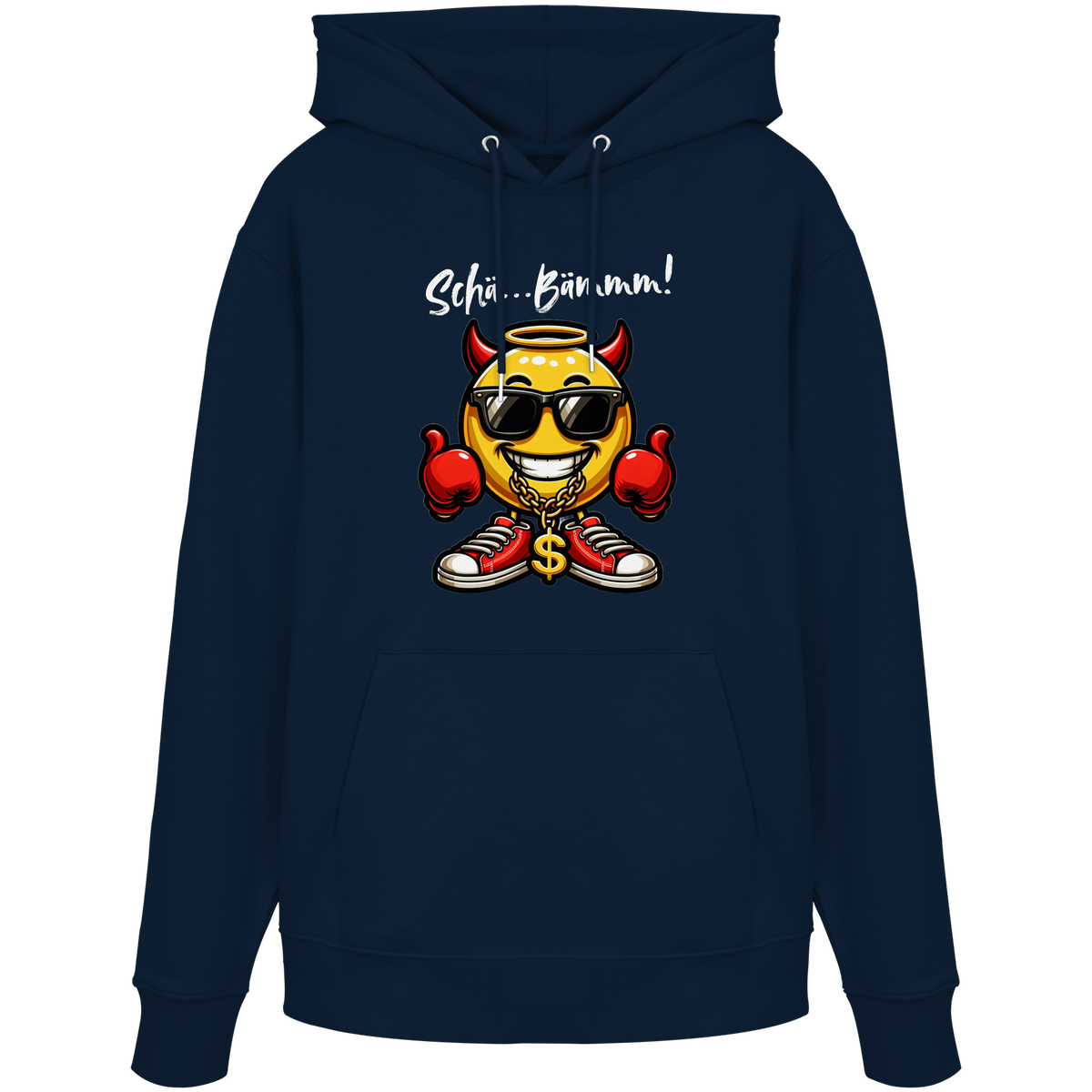 Lustiger Hoodie mit Emoji • Schä…Bämmm! • Bio-Kapuzenpullover
