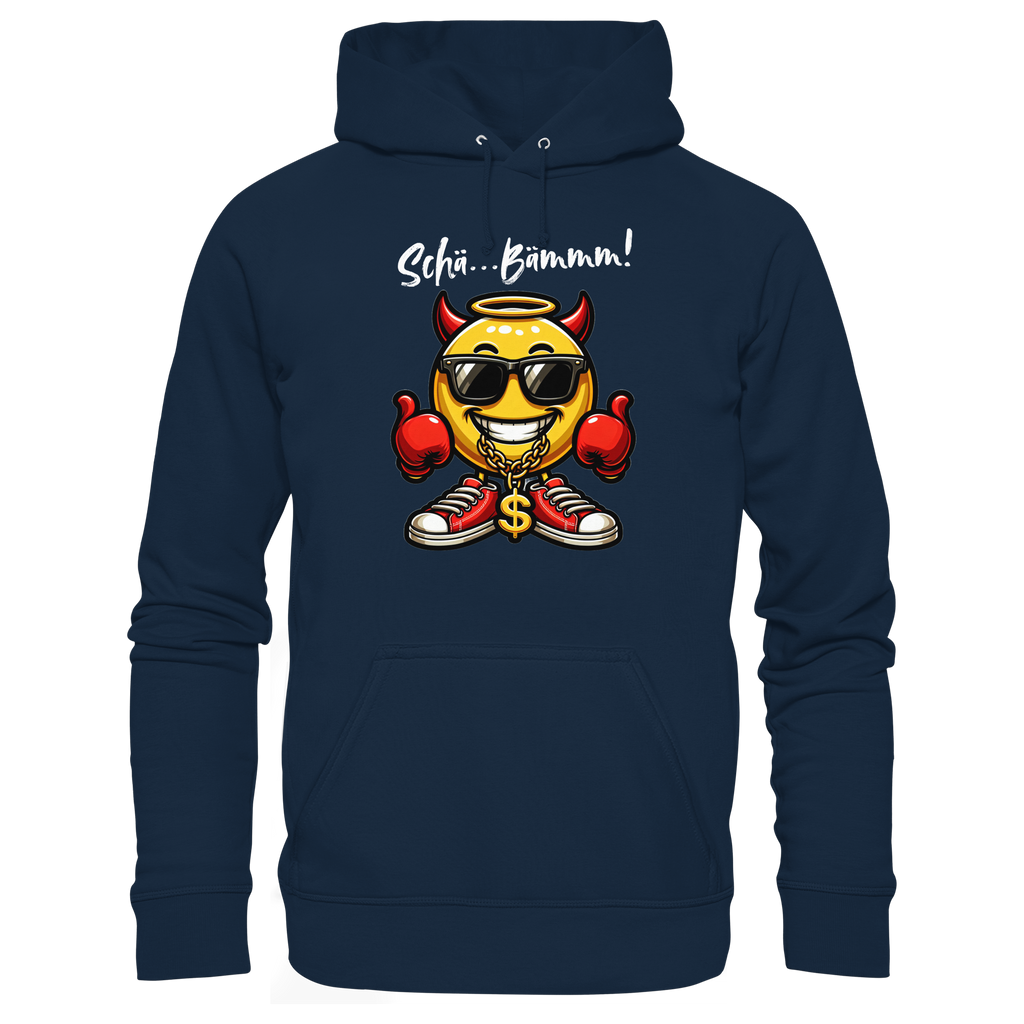 Lustiger Hoodie mit Emoji • Schä…Bämmm! • Bio-Kapuzenpullover