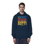 Herren Hoodie mit Spruch • Aus dem Weg du Wicht, ich bin ein Gott • Bio-Kapuzenpullover