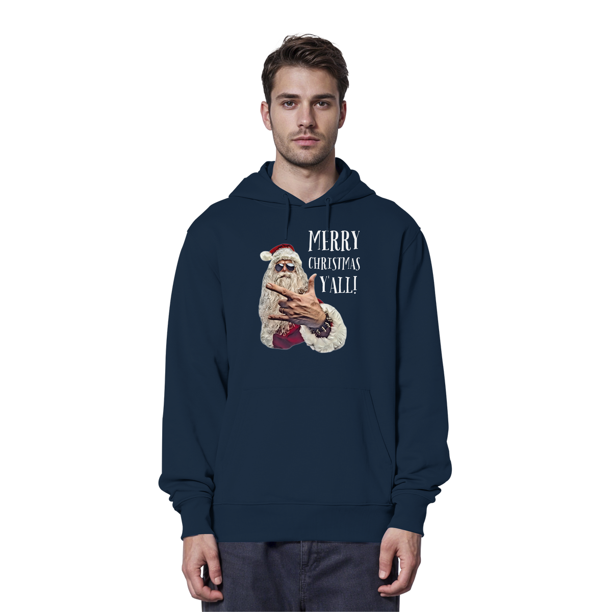 Weihnachts-Hoodie Cool Santa • Merry Christmas y'all • Bio-Kapuzenpullover