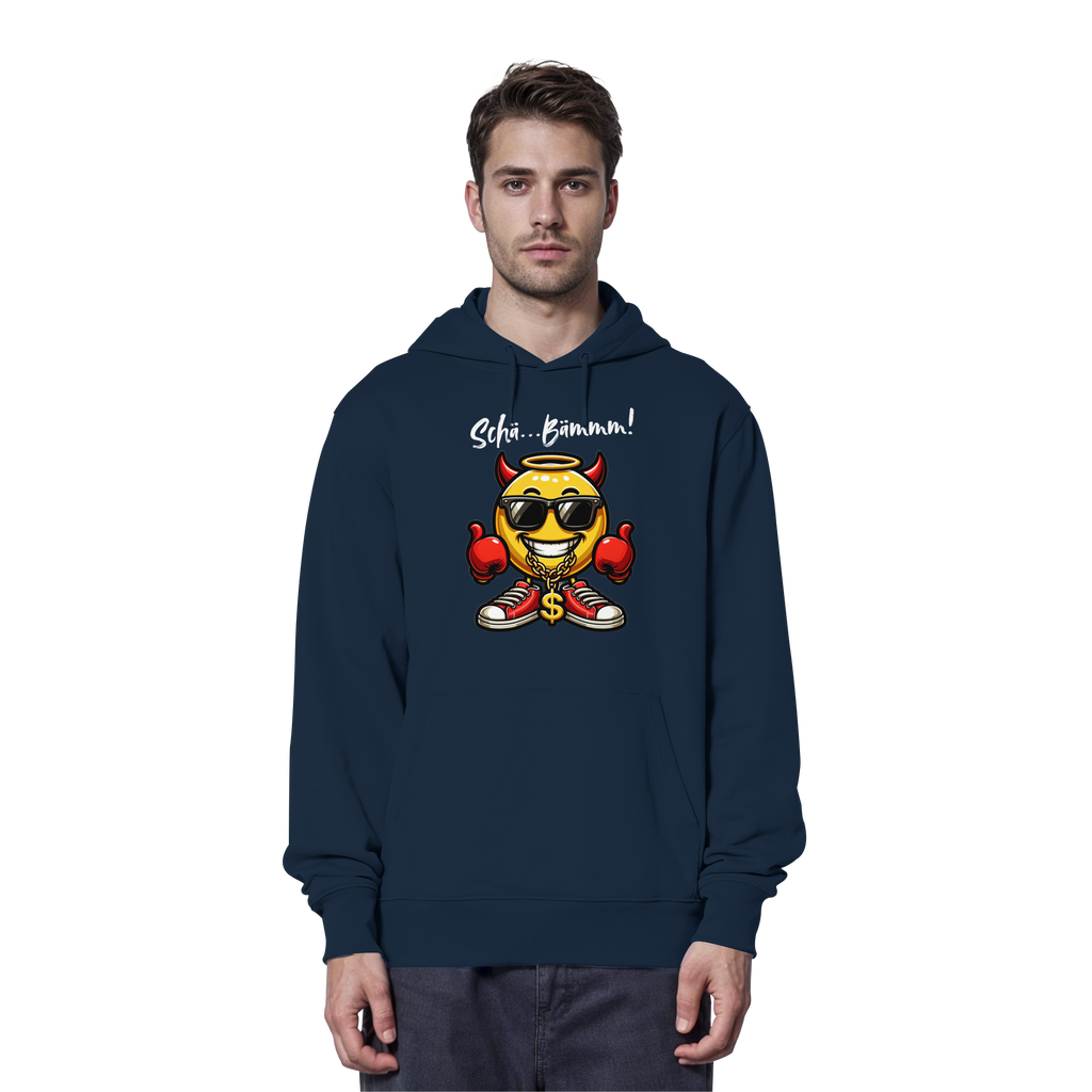 Lustiger Hoodie mit Emoji • Schä…Bämmm! • Bio-Kapuzenpullover