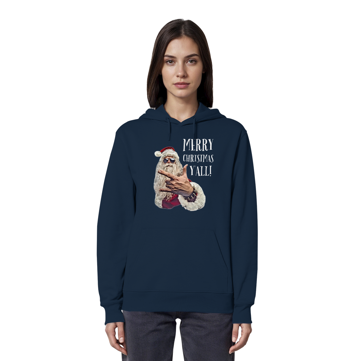 Weihnachts-Hoodie Cool Santa • Merry Christmas y'all • Bio-Kapuzenpullover