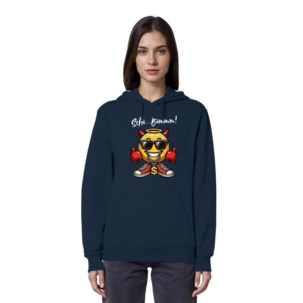 Lustiger Hoodie mit Emoji • Schä…Bämmm! • Bio-Kapuzenpullover