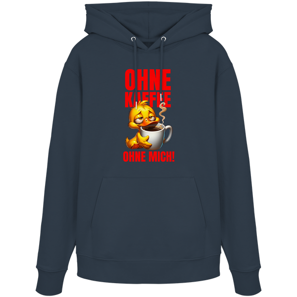 Lustiger Hoodie mit Ente • Ohne Kaffee, ohne mich! • Bio-Kapuzenpullover