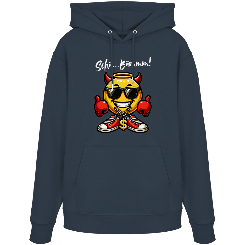 Lustiger Hoodie mit Emoji • Schä…Bämmm! • Bio-Kapuzenpullover