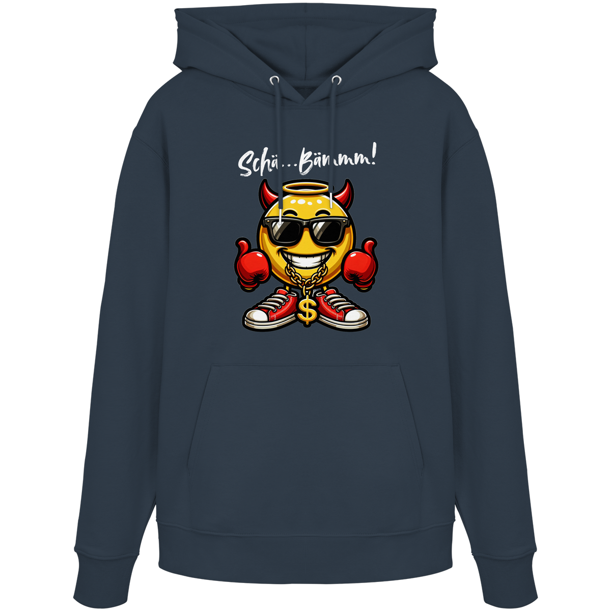 Lustiger Hoodie mit Emoji • Schä…Bämmm! • Bio-Kapuzenpullover