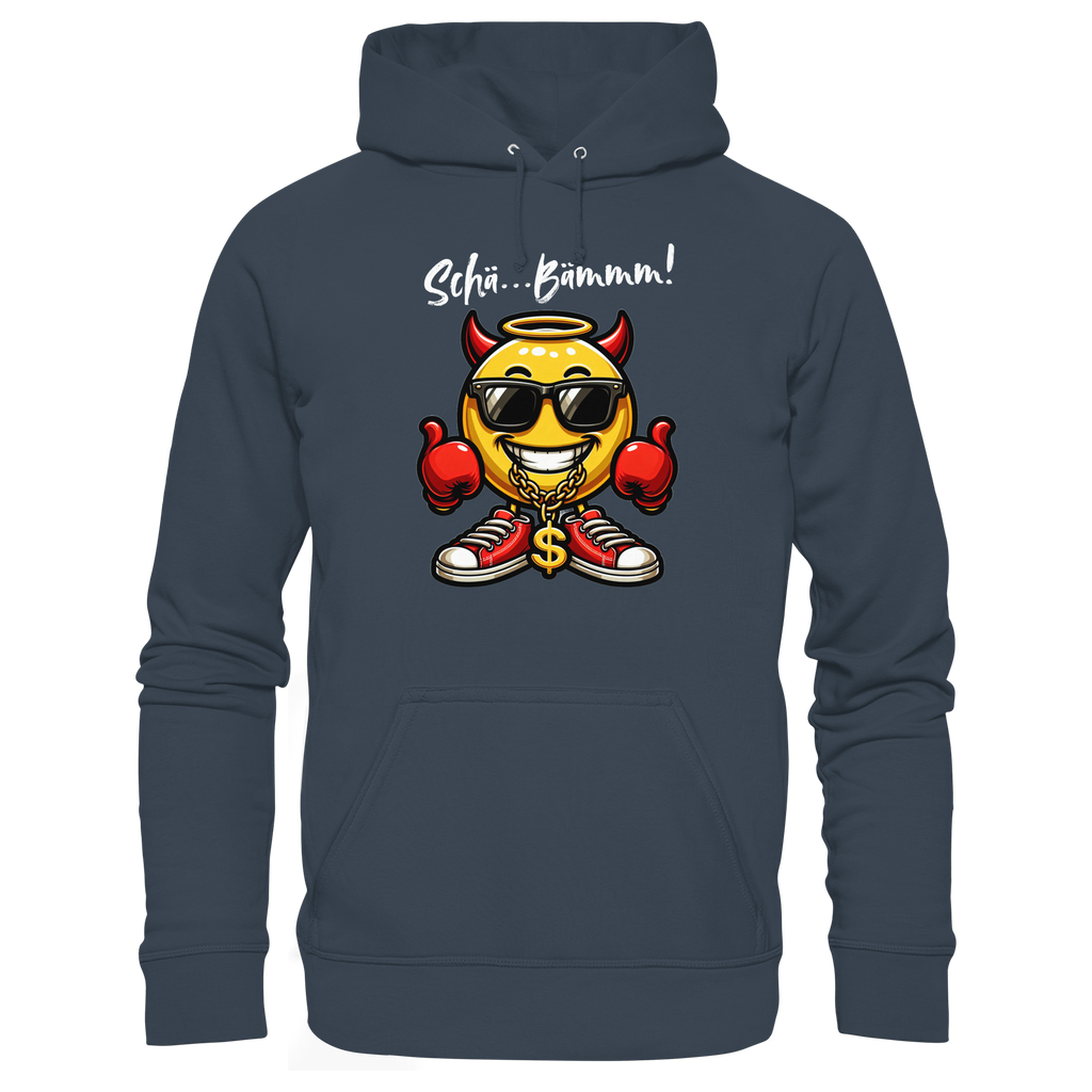 Lustiger Hoodie mit Emoji • Schä…Bämmm! • Bio-Kapuzenpullover