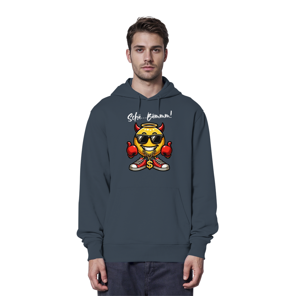 Lustiger Hoodie mit Emoji • Schä…Bämmm! • Bio-Kapuzenpullover
