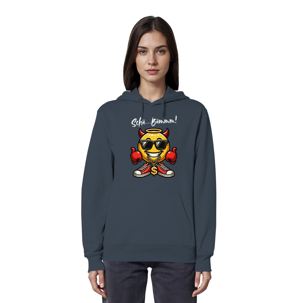 Lustiger Hoodie mit Emoji • Schä…Bämmm! • Bio-Kapuzenpullover