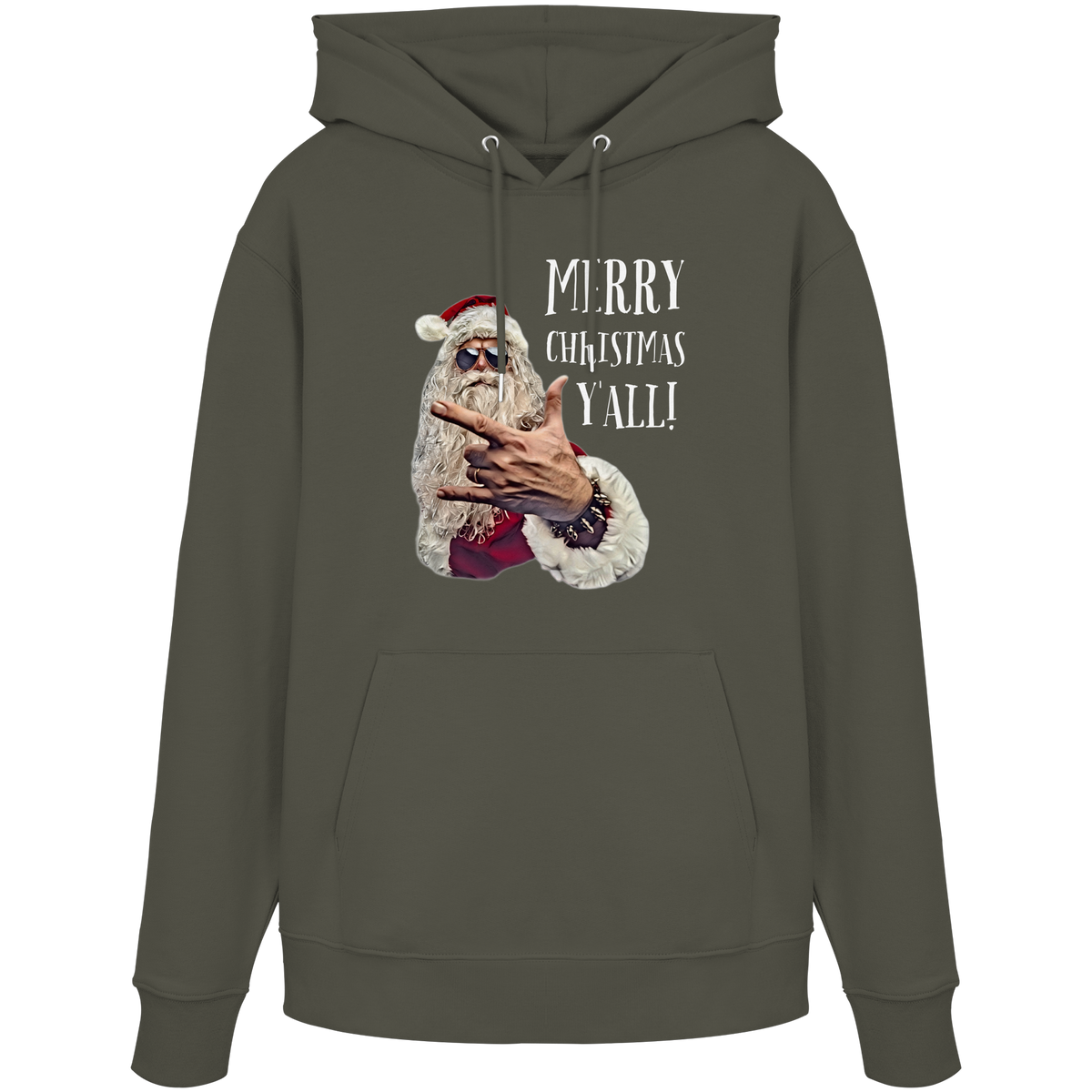 Weihnachts-Hoodie Cool Santa • Merry Christmas y'all • Bio-Kapuzenpullover