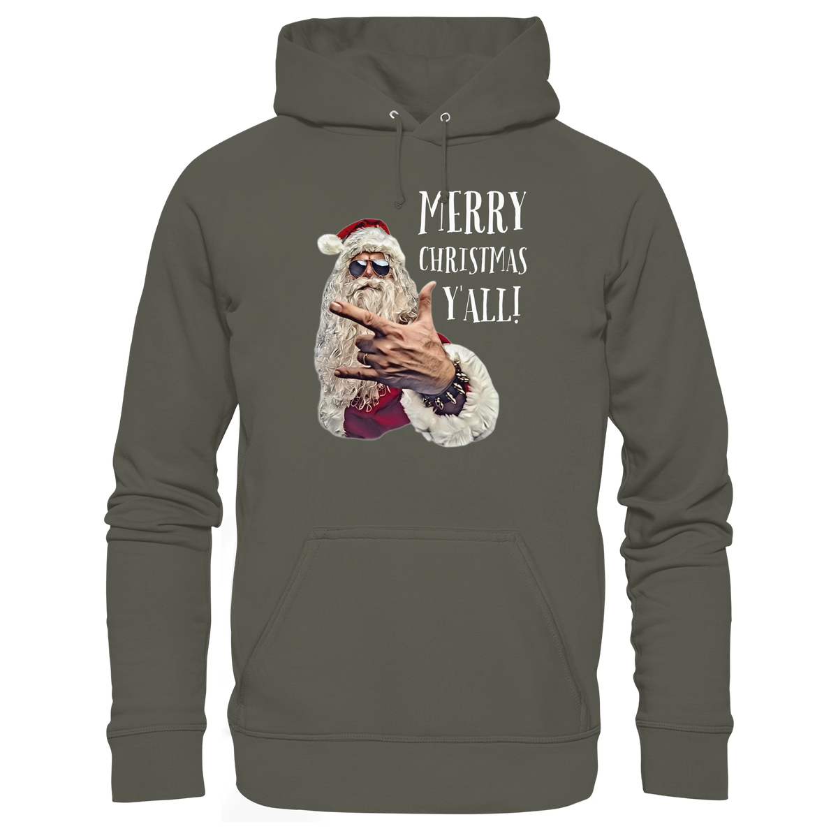 Weihnachts-Hoodie Cool Santa • Merry Christmas y'all • Bio-Kapuzenpullover