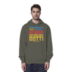 Herren Hoodie mit Spruch • Aus dem Weg du Wicht, ich bin ein Gott • Bio-Kapuzenpullover