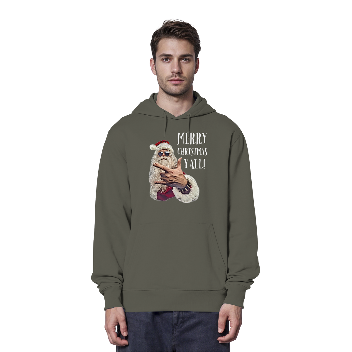 Weihnachts-Hoodie Cool Santa • Merry Christmas y'all • Bio-Kapuzenpullover