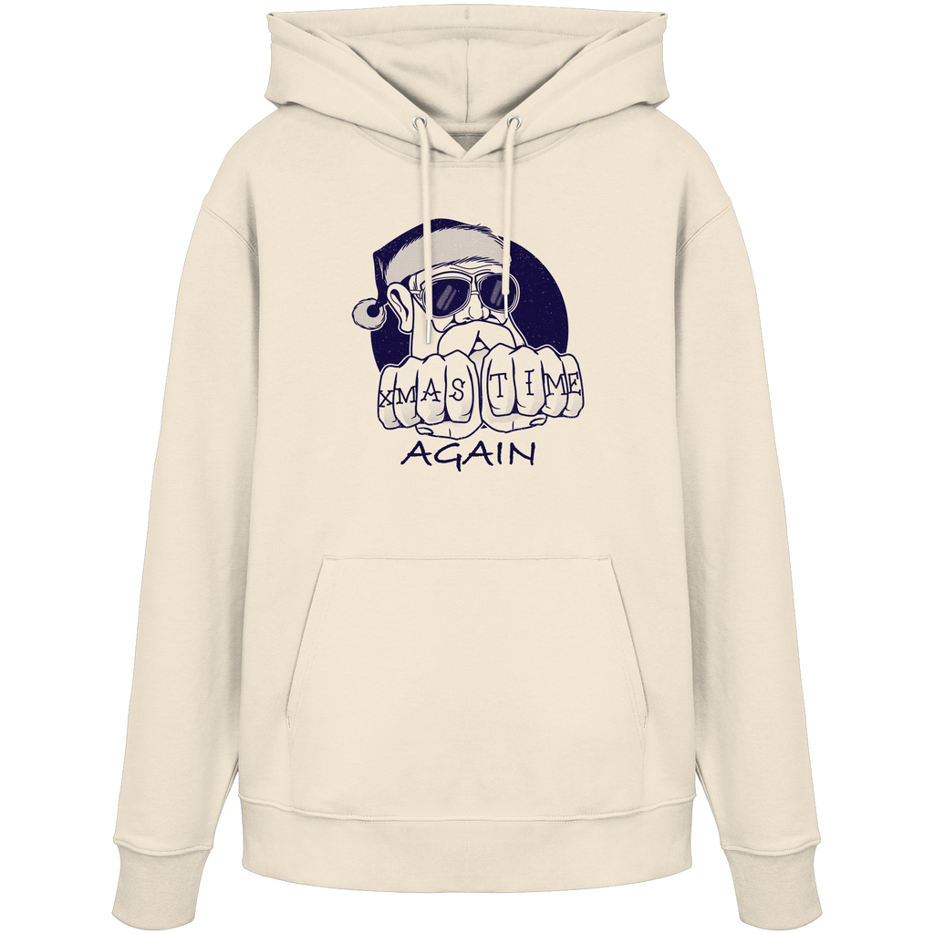 Weihnachts-Hoodie Cool Santa • Xmas Time Again • Bio-Kapuzenpullover Unisex