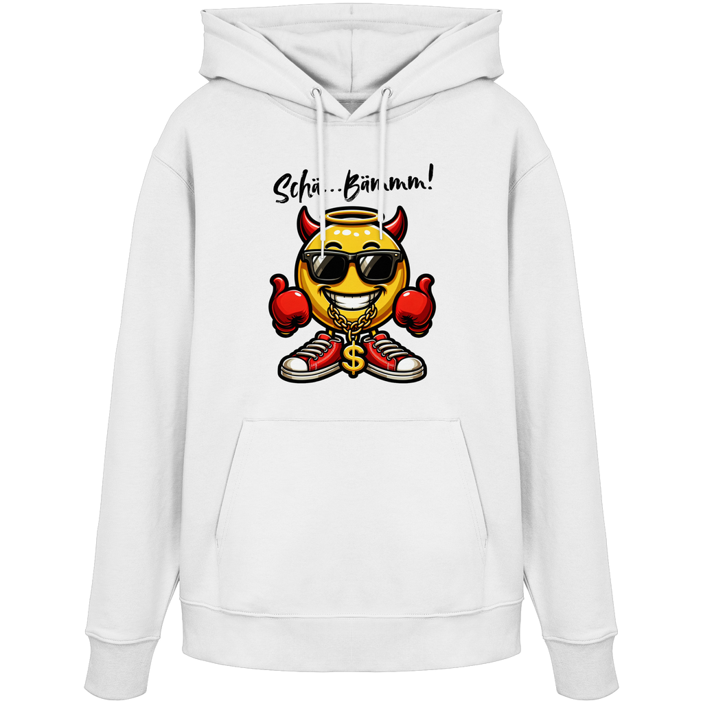 Lustiger Hoodie mit Emoji • Schä…Bämmm! • Bio-Kapuzenpullover