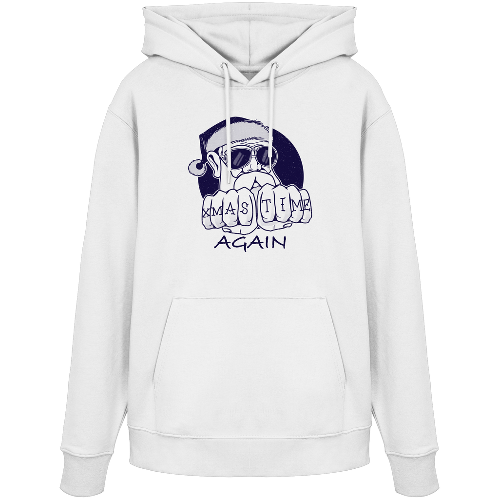Weihnachts-Hoodie Cool Santa • Xmas Time Again • Bio-Kapuzenpullover Unisex